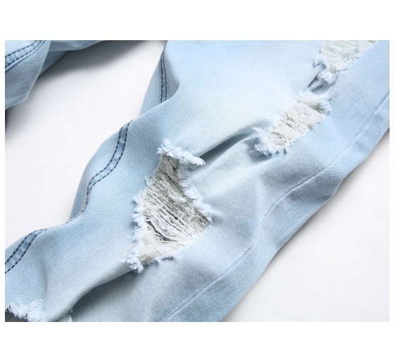 Light Blue Ripped Jeans for Men