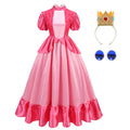 ZALOORIY Princess Costume Adults Princess Dress for Women Halloween Dress Up Outfit (Peach M)