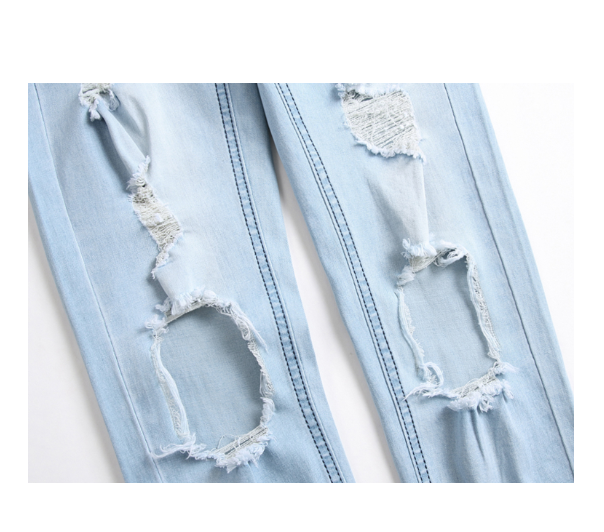 Light Blue Ripped Jeans for Men