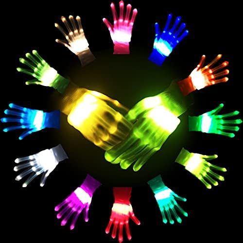 GLEDLOVES LED GlovesLED Light Up Gloves for Kids Teens and AdultsToy Gifts for 5-12 Year Old Boy Girl Teenage Stocking Stuffers for Men Women12 Colorsin Halloween Chrismas Birthday Party(1Pair/L)