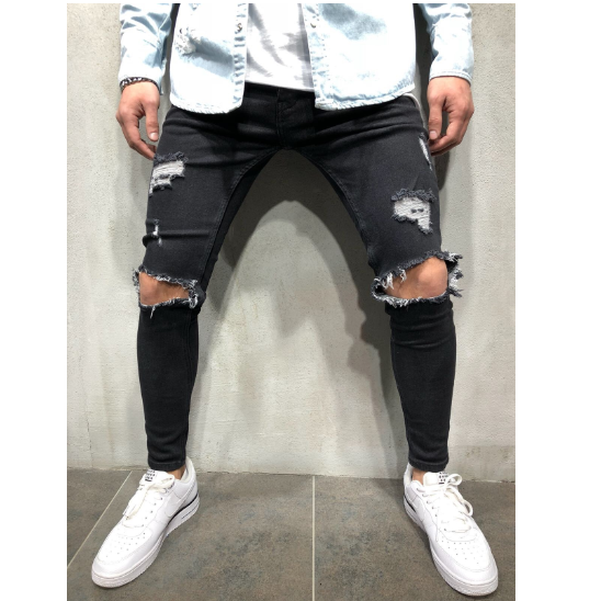 Light Blue Ripped Jeans for Men