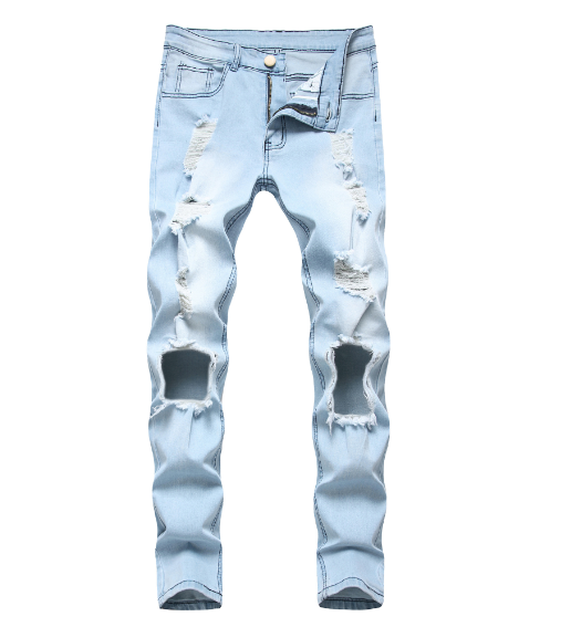 Light Blue Ripped Jeans for Men
