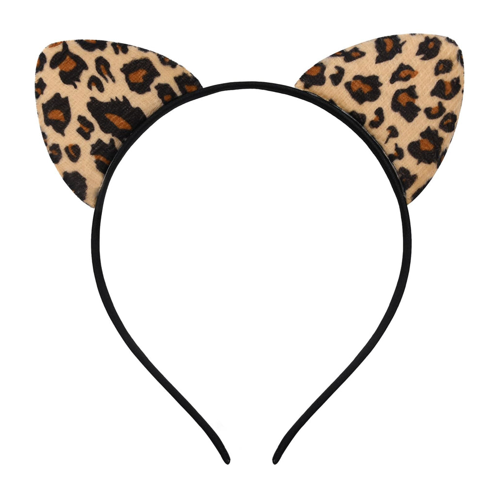 Paezm Leopard Cheetah Ears Headband for Women Girls Halloween Cosplay Leopard Costume Hair Accessories for Adult