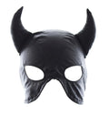 TPQYMX Leather Breathable Bull Face Mask Adjustable Masquerade Hood Full Face Head Mask for Women Men Costume Halloween Party