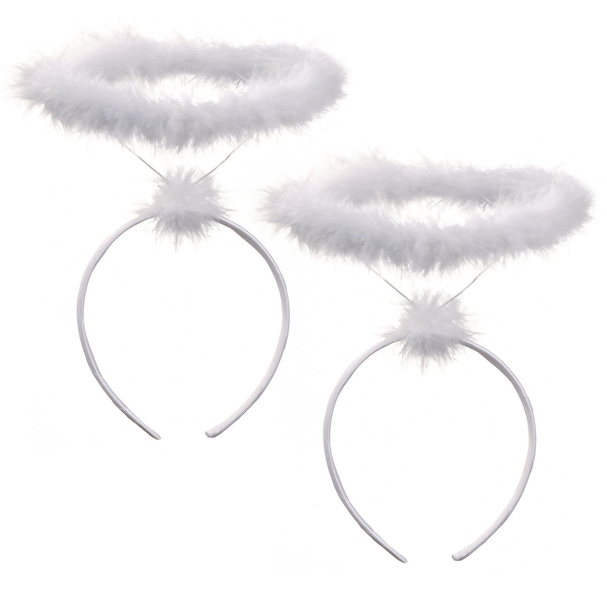 Funcredible White Angel Halo Headbands - Halloween Headbands - Feathered Angel Halos - Angel Costume Accessories - Angel Costume for Women Men and Kids
