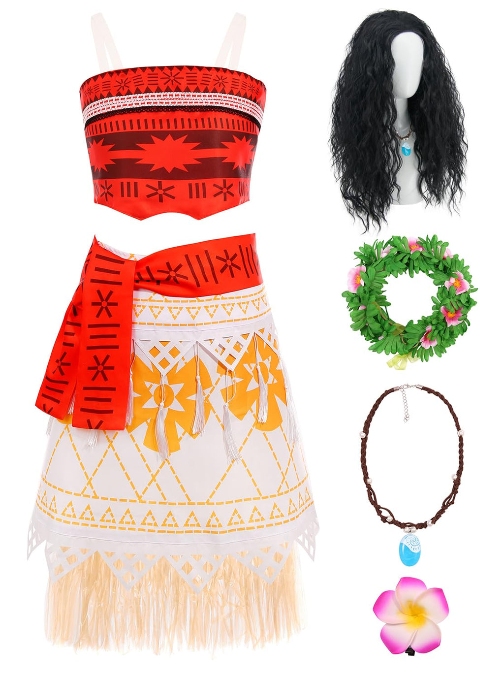 RAAIBB Halloween Costume Set for Princess Costume Women Adult Princess Dress Up Birthday Party Outfits for Hawaii Ocean Theme Costume Party RA067XXL