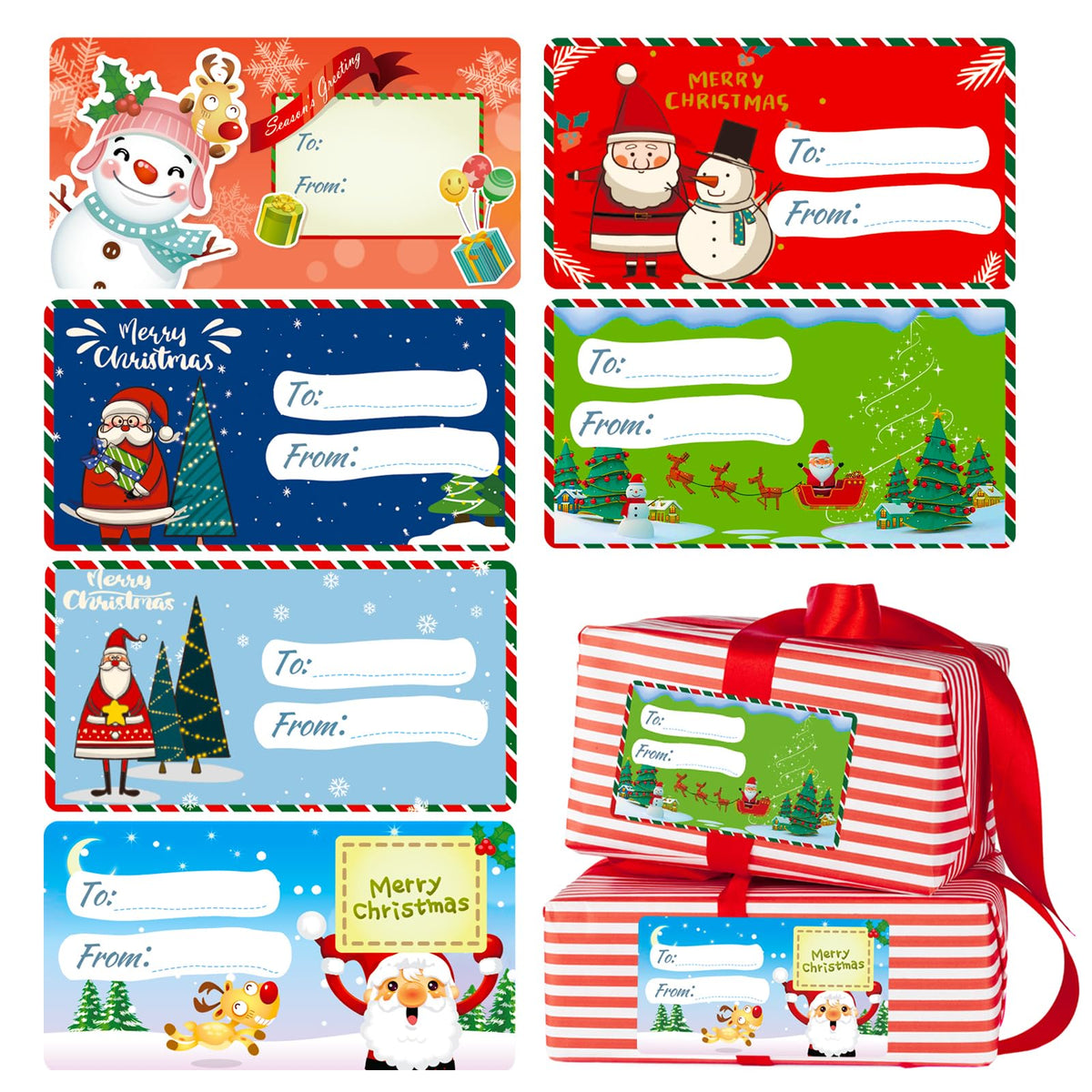 Christmas Gift Tags 120 Pcs Christmas Stickers LabelsChristmas Tags Labels Self Adhesive Christmas Tags Stickers Christmas Name Gift Labels Gift Tags for Christmas Presents