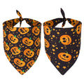 PTDECOR 2 Pack Halloween Dog Bandanas Dog Halloween Bandanas Reversible Triangle Halloween Dog Scarf for Small Medium Large Dogs Pets (Black)
