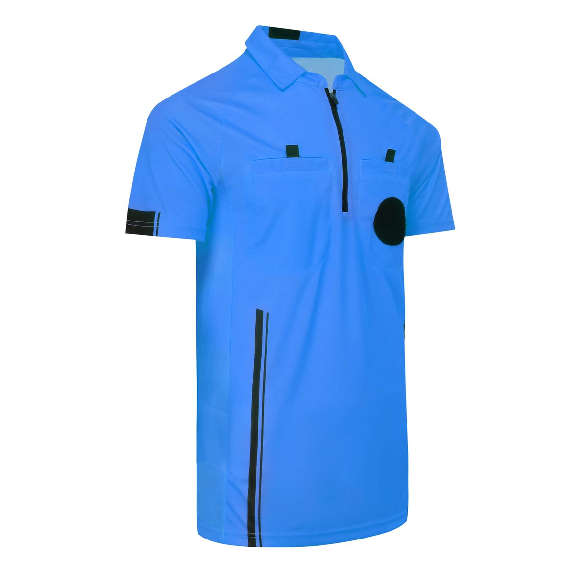 Soccer Referee Shirt Jersey Kit Official Short Sleeve Ref Shirts Uniform Halloween Costume for Men & Women Blue L