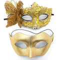 MYMENU Masquerade Mask for Women Men Venetian Mask Couple Halloween Mask for Costume Party Prom (Gold)