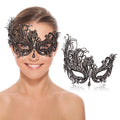 Masquerade Mask for Women Venetian Metal Mask For Party Halloween Costume Cosplay (Phoenix Black)