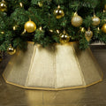 Blissun Fabric Christmas Tree Collar Shiny Christmas Tree Ring Willow Christmas Tree Skirt for Christmas Tree Decorations (Shiny Gold)